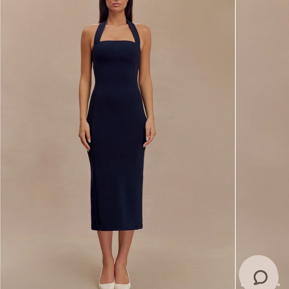 Meshki AMELITA Suiting Halter Midi Dress; black color; new with tags!